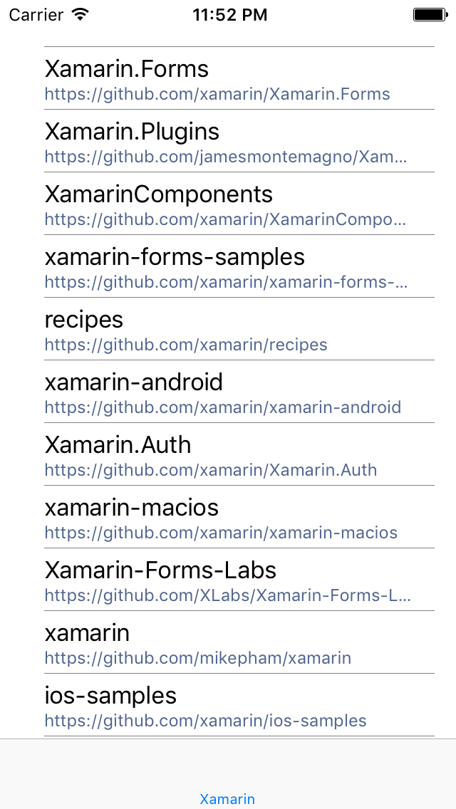 Xamarin results