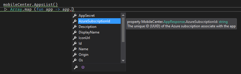 Resource intellisense